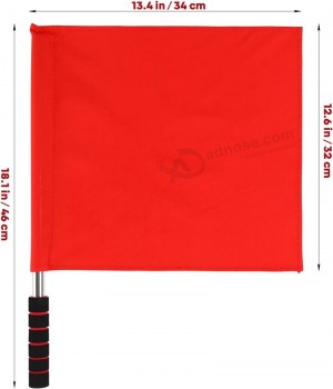 2Pcs Referee Flag Stainless Steel Hand Flag Red Flag Sponge Handle Special Patrol Linesman Performance Official Flag for Sports Events