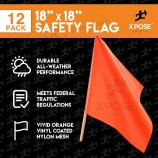 Orange Safety Flags,18"x18" Orange Warning Flag Pack of 12,Square Safety Flag,Oversize Signs and Flags,Wide Load Flags