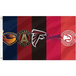 Atlanta Five Team Flag 3x5 feet Basketball Team Flags Holiday Party Sports Yard Indoor Outdoor Decoration Fans Gift