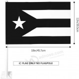 Black And White Puerto Rico Flag Puerto Rican Car Flags, 12x18 Inch Window Clip Black And White Puerto Rico Flag Puerto Rican Flag