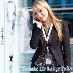Outus 8 Pieces Key Lanyard ID Lanyards Neck Strap Key Chain Holder Wristlet Lanyard for Women Men (Marble Style)