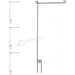 Garden Flag Pole 38" H x 16" W, Flag Stand Holder, Wrought Iron, Black, Pack of 4