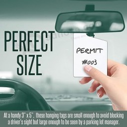 MESS Large Thick Parking Pass Hangtags - Parking Permit Hang Tag - Car Parking Tags for Parking Lot - Hanging Parking Permit
