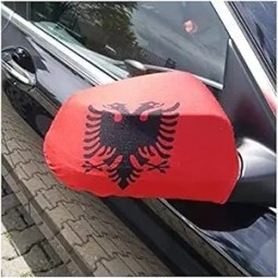 Albania Car Mirror Flag 6'' x 4'' - Albanian Car Mirror Flags - 2 Pieces