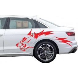 2 Packs Wolf Car Stickers and Decals Large Waterproof Reflective Funny Vinyl Stickers for Car Truck Wheel and Door Red