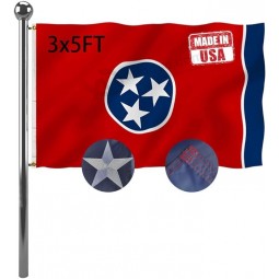 Embroidery Tennessee Sates Flags 3x5 Outdoor Double Sided Heavy Duty TN Tennessee Flag Banner with 2 Grommets