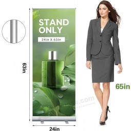 Retractable Banner Sand Aluminum Alloy Frame Retractable Banner Stands for Display Roll Up Banner Stand 24×63 Inch