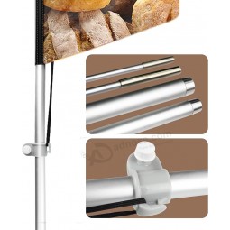 11ft windstille Bäckerei Federflagge mit Fahnenmast aus Aluminiumlegierung / Bodenpfahl aus Edelstahl / tragbare Tasche, Bäckereischilder für Geschäftswerbung
