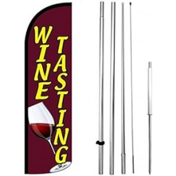Wine Tasting Windless Feather Swooper Flag Banner Sign Kit Burgundy rq-h