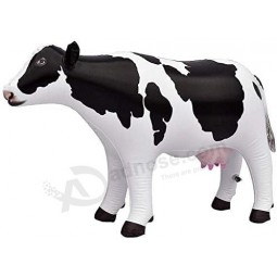 Jet Creations 37" Long Inflatable Cow Toys, Milk White Lifelike Blow-Up Cow Toy Figure for Decoration or Play, Livestock Theme Party
