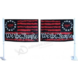 Pack of 2 Betsy Ross 1776 We The People Black & Red Rough Tex Knit Nylon Double Sided 12x18 12"x18" Car Vehicle Flag