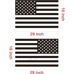 Side Window American Flag Decals for Car SUV Trucks, Universal Matte Black USA Flag Vinyl Sticker Free Installation Tools (A Pair)