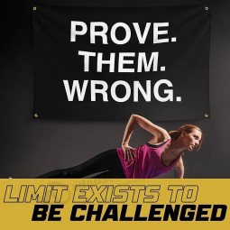 Gold Trident Prove Them Wrong Motivational Gym Banner - Inspire Your Workout with this Banner - Perfect Fitness Wall Decor for Gym, Dorm
