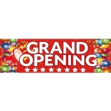 Tatuo Grand Opening Banner, 3 x 10 ft New Store Grand Opening Sign and Rope, Oxford Cloth Grand Opening Party Supplies