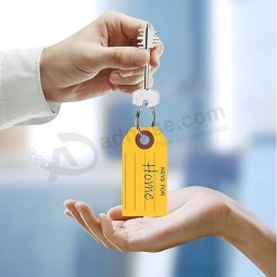 500 Pcs Key Tags with Rings 1.38 x 2.76 Inches Key Chain Tags Key Labels for Key Box Keychain Office Shop Car Supplies (Yellow)