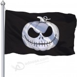 Halloween Flag 3x5 Outdoor, Large Halloween Flags For Outside Flagpole, Double Printed 3x5 Ft Scary White Pumpkin Flag, Haloween Banner