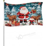Large Christmas Flag, 3x5ft Merry Christmas Flag Banner Double-Sided Happy New Year Flag Polyester Garden Flags for Outdoor Yard Winter