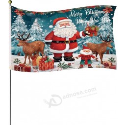 Large Christmas Flag, 3x5ft Merry Christmas Flag Banner Double-Sided Happy New Year Flag Polyester Garden Flags for Outdoor Yard Winter