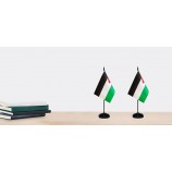 Palestine Palestinian Small Mini Desk Flag Set Miniature Palestine Palestinian Table Office Flag with 13" Black Pole, Black Base