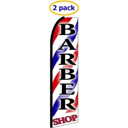 OnPoint Wares Barbershop Sign King Flags -2 Pack | 3 ft x 11.5 ft Heavy Duty Barbershop Flags Advertising Marketing Sign