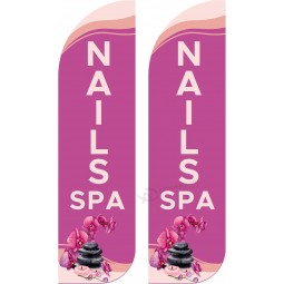 OnPoint Wares ネイル サイン & スパ キング フラッグ - 2 パック |ビジネス広告用の11.5フィートx3フィートのネイルサイン|耐候性ポリエステル