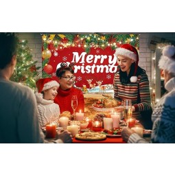 大きなクリスマスバナー背景赤いクリスマスバナークリスマスパーティー写真背景装飾屋外&屋内、壁掛け装飾