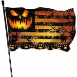 Halloween Flags For Outside 3x5 Ft Double Sided Stripes Halloween American Flag Scary Pumpkin Flags For Indoor House Outdoor Yard Holiday Banner Decor