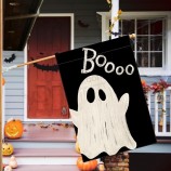 Halloween Ghost House Flag 28x40 Inch Double Sided Outside, Boo Black Yard Outdoor Decorative Flag