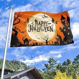 Halloween Flag 3x5 Ft Double Printed Happy Halloween Decorations Witches Cat Haunted House Hanging Outdoor Flag Party Supplies