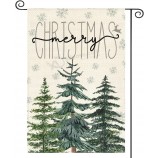 Merry Christmas Garden Flag 12x18 Inch Christmas Tree Double Sided Outside, Winter Festive Holiday Yard Outdoor Decorative Flag