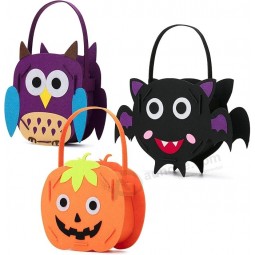 Halloween Bags, 3Pack, Felt Halloween Goody Bags, Halloween Candy Bags Treat Bags, Halloween Bags for Candy, Halloween Goodie Bag