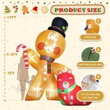 Christmas Inflatable Outdoor Decoration for Yard - 10FT Cute Inflatable Gingerbread Christmas Decorations, Large Christmas Blow Ups Built-in LEDs