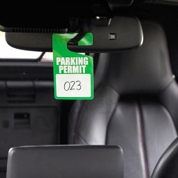 Juvale 50パックグリーン駐車許可ハングタグ、一時的なハンギングパス車のバックミラー用空白プラスチックプラカード、バルク(3 x 5インチ)
