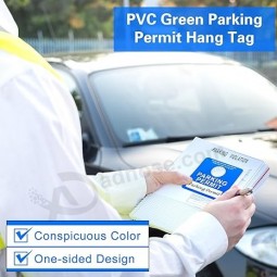 パック駐車許可証ハングタグバルクバックミラーハングタグプラスチック駐車プラカードPVCハングタグ、車のバックミラー用3 x 2.76インチ