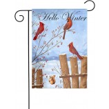 Winter Cardinal Bird Garden Flag, Double Sided Christmas Snowflak Home Yard Flag Weather Resistant Welcome Seasonal Outside Decorative Flag