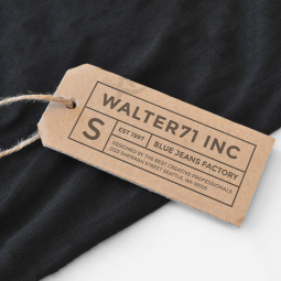 Etichetta da appendere in carta kraft staMpata per jeans