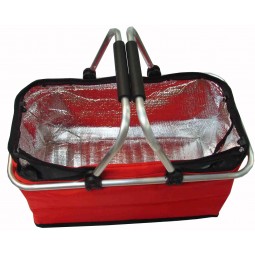 IsolaMento iMpresso poliéster 600d dobrável cesta de piquenique refriGerador