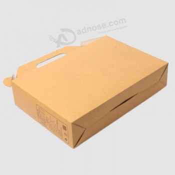 крафт-бумага подарочная коробка - пользовательский гофрированный ящик с ручкой