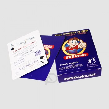 Venda quente desiGn personalizado azul cartões de poker de papel do núcleo