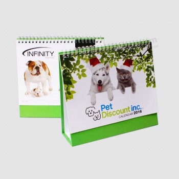 Kundenspezifischer niedlicher Tierkunstpapier April-Kalender, der Großhandel druckt