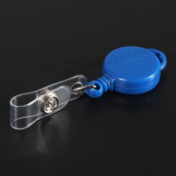Cheap custom plastic badge reel in blue color