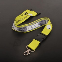 Polyester printed woven logo lanyards for keys
