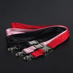 Custom solid color lanyard with metal buckle