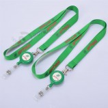 Benutzerdefinierte Grüne Farbe Abzeichen Haspel Lanyards Fabrik