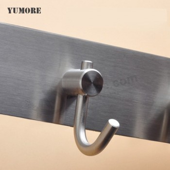 304 stainless steel long type 6 hook coat rack on the door in toilet