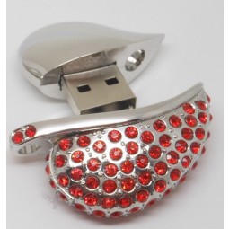 Fashion Jewelry Crystal Heart USB flash for sale with your logo