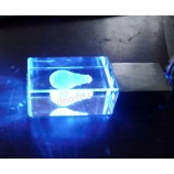 кристально-прозрачный светодиодный USB-накопитель с логотипом