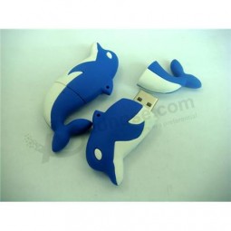New arrival animal shaped usb cute soft pekingese dolphin usb flash disk