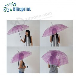Hochwertige Werbung Druck Raster klar Regenschirm