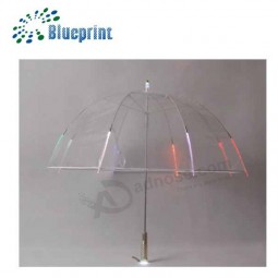 A chuva transparente conduziu o guarda-chuva claro da abóbada para a venda